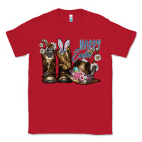Red Happy Easter Classic Tee - CowhideDigitalArt