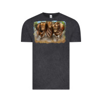 Vintage Black 3 red angus bulls Vintage Tee - LillyAllenDesigns