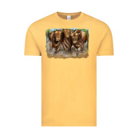 Vintage Mustard 3 red angus bulls Vintage Tee - LillyAllenDesigns