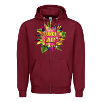 Burgundy lunch lady tie dye sunflower Zipper Hoodie - BarkalooDesign