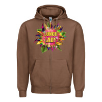 Chestnut lunch lady tie dye sunflower Zipper Hoodie - BarkalooDesign