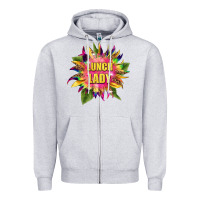 Heather Grey lunch lady tie dye sunflower Zipper Hoodie - BarkalooDesign