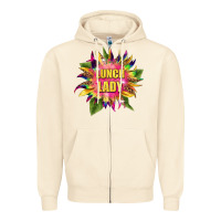 Sandshell lunch lady tie dye sunflower Zipper Hoodie - BarkalooDesign