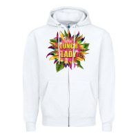 White lunch lady tie dye sunflower Zipper Hoodie - BarkalooDesign