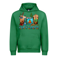Emerald Happy Camper Coffee Cups Urban Hoodie - FaDigitalArtStudio