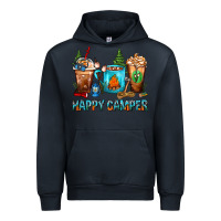 Navy Happy Camper Coffee Cups Urban Hoodie - FaDigitalArtStudio