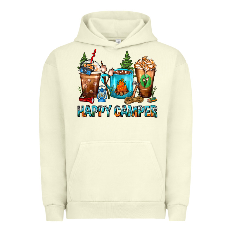 Happy Camper Coffee Cups Urban Hoodie by FaDigitalArtStudio | Teevron
