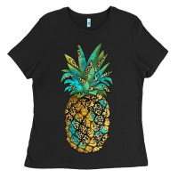 Black leopar turquoise pineapple Ladies Tee - JahusDesignShop