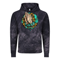 Cloud Black western praying hands prayer rosary  faith cross Vintage Hoodie - BarkalooDesign