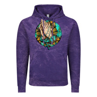 Cloud Purple western praying hands prayer rosary  faith cross Vintage Hoodie - BarkalooDesign