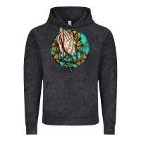 Vintage Black western praying hands prayer rosary  faith cross Vintage Hoodie - BarkalooDesign