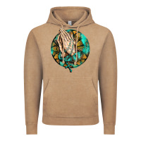 Vintage Coffee western praying hands prayer rosary  faith cross Vintage Hoodie - BarkalooDesign