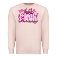Pale Pink Think pink Cancer Awareness Premium Sweatshirt - HowdyJamesFarm
