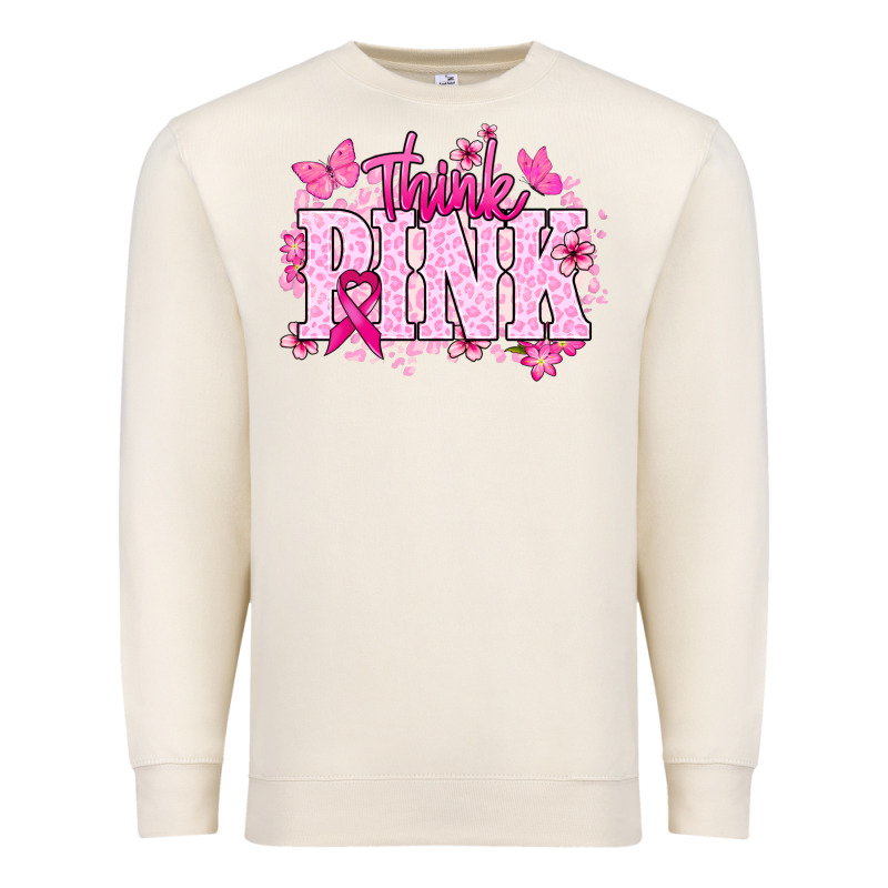 Think Pink Cancer Awareness Premium Sweatshirt by HowdyJamesFarm | Teevron