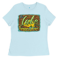 Baby Blue the lake is my happy place Ladies Tee - HRA Design Shop