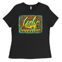 Black the lake is my happy place Ladies Tee - HRA Design Shop