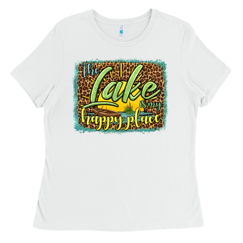 The Lake Is My Happy Place Ladies Tee by HRA Design Shop | Teevron