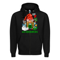 Black cashier  life gnome Zipper Hoodie - BarkalooDesign