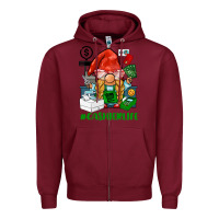 Burgundy cashier  life gnome Zipper Hoodie - BarkalooDesign