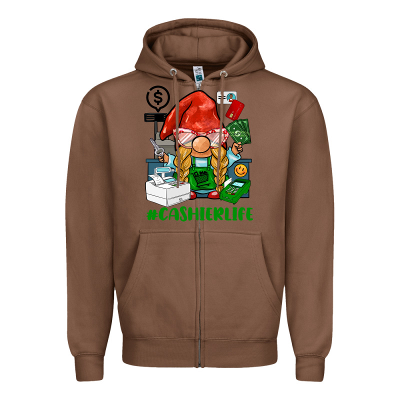 Cashier  Life Gnome Zipper Hoodie by BarkalooDesign | Teevron