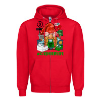 Red cashier  life gnome Zipper Hoodie - BarkalooDesign