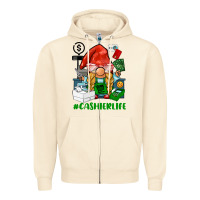 Sandshell cashier  life gnome Zipper Hoodie - BarkalooDesign
