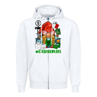 White cashier  life gnome Zipper Hoodie - BarkalooDesign