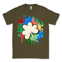 Army Green st patricks day shamrock autism Classic Tee - MaliasSmallBusiness