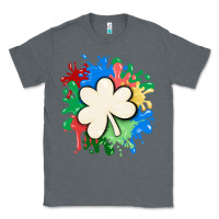 Charcoal Heather st patricks day shamrock autism Classic Tee - MaliasSmallBusiness