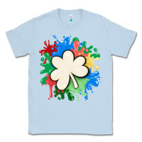Dusty Blue st patricks day shamrock autism Classic Tee - MaliasSmallBusiness