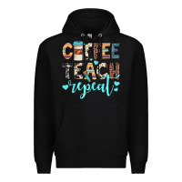 Black coffee teach repeat Premium Hoodie - JahusDesignShop