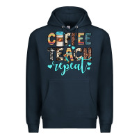 Navy coffee teach repeat Premium Hoodie - JahusDesignShop