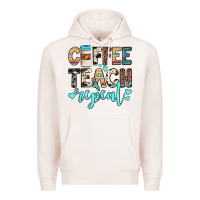 Pale Pink coffee teach repeat Premium Hoodie - JahusDesignShop