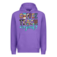 Purple coffee teach repeat Premium Hoodie - JahusDesignShop