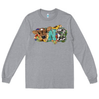 Heather Grey one baby cow Long Sleeve Tee - NancyCooperArtShop
