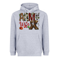 Heather Grey Christmas Army wife Heavyweight Hoodie - NancyCooperArtShop