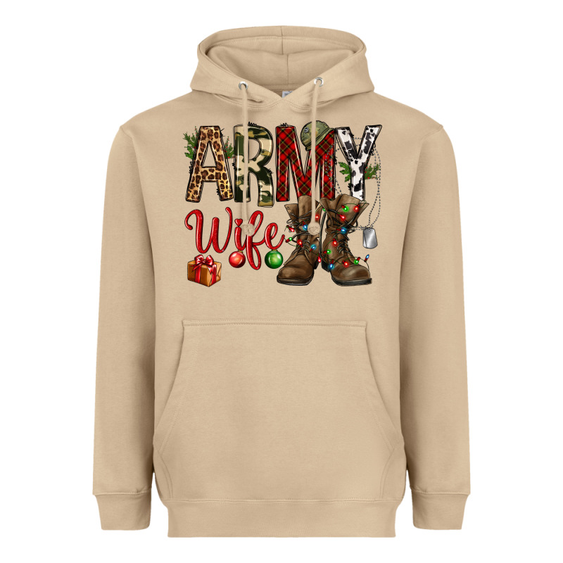 Christmas Army Wife Heavyweight Hoodie by NancyCooperArtShop | Teevron