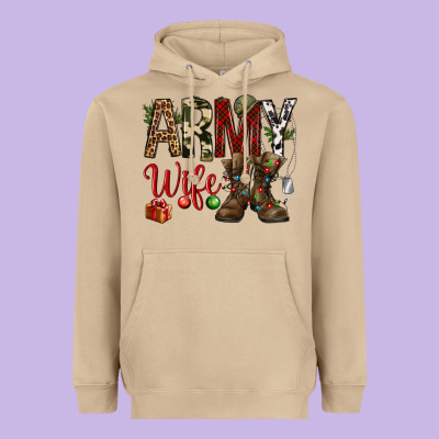 Christmas Army Wife Heavyweight Hoodie Designed By Nancycooperartshop