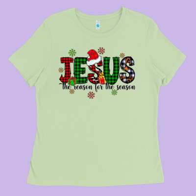 Jesus The Season For The Season Ladies Tee Designed By Cowhidedigitalart