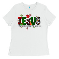 White jesus the season for the season Ladies Tee - CowhideDigitalArt