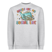 Heather Grey books are my social life Heavyweight Sweatshirt - MaliasSmallBusiness