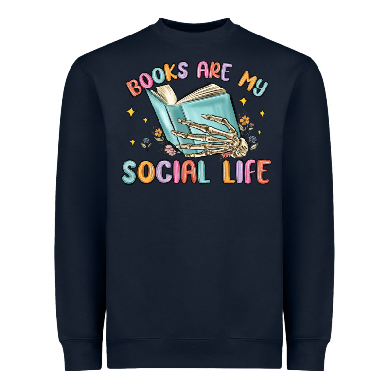 Books Are My Social Life Heavyweight Sweatshirt by MaliasSmallBusiness | Teevron