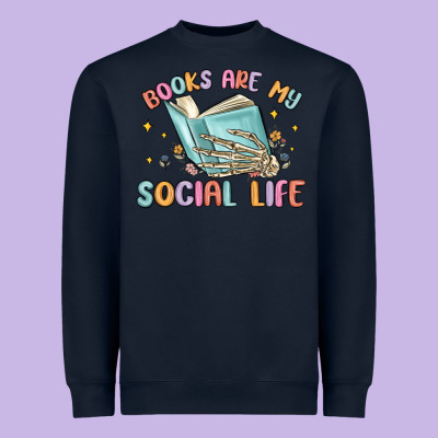 Books Are My Social Life Heavyweight Sweatshirt Designed By Maliassmallbusiness