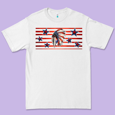 Patriotic Native American Headdress 16oz Libbey Cup Premium Tee Designed By Hra Design Shop