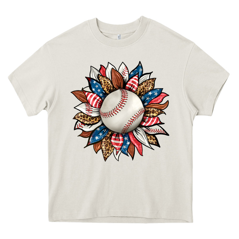 Baseball Sunflower Heavy Core Tee by HRA Design Shop | Teevron