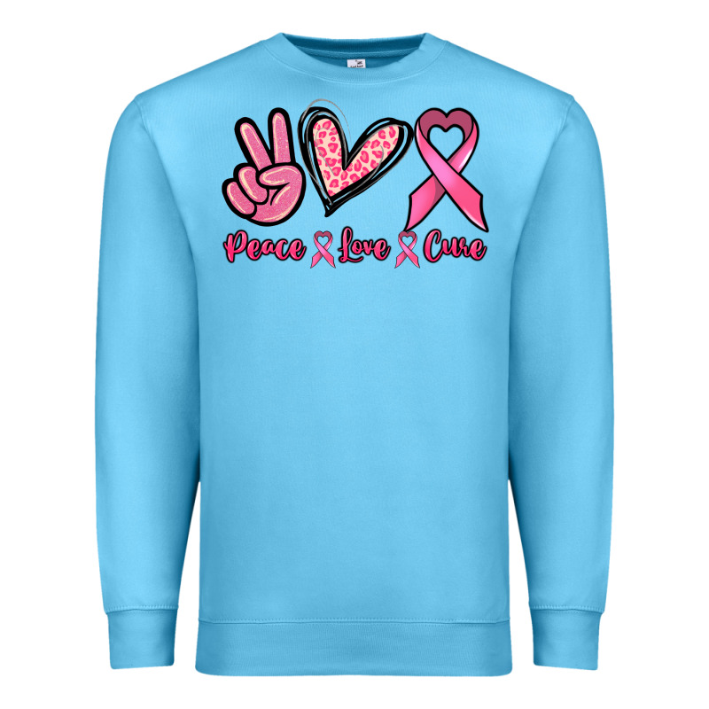 Peace Love Cure Cancer Awareness Premium Sweatshirt by HowdyJamesFarm | Teevron