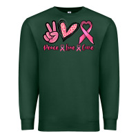 Sports Green Peace love cure Cancer Awareness Premium Sweatshirt - HowdyJamesFarm