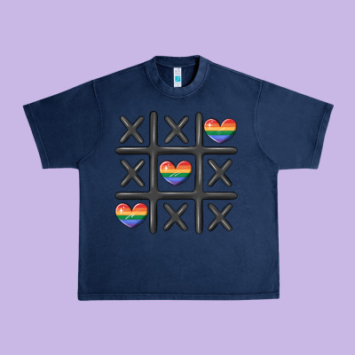 Pride Tic Tac Toe Urban Heavy Tee Designed By Maliassmallbusiness