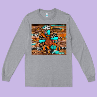 Turkey Long Sleeve Tee Designed By Jahusdesignshop