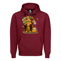 Burgundy bee kind gnome Zipper Hoodie - BarkalooDesign